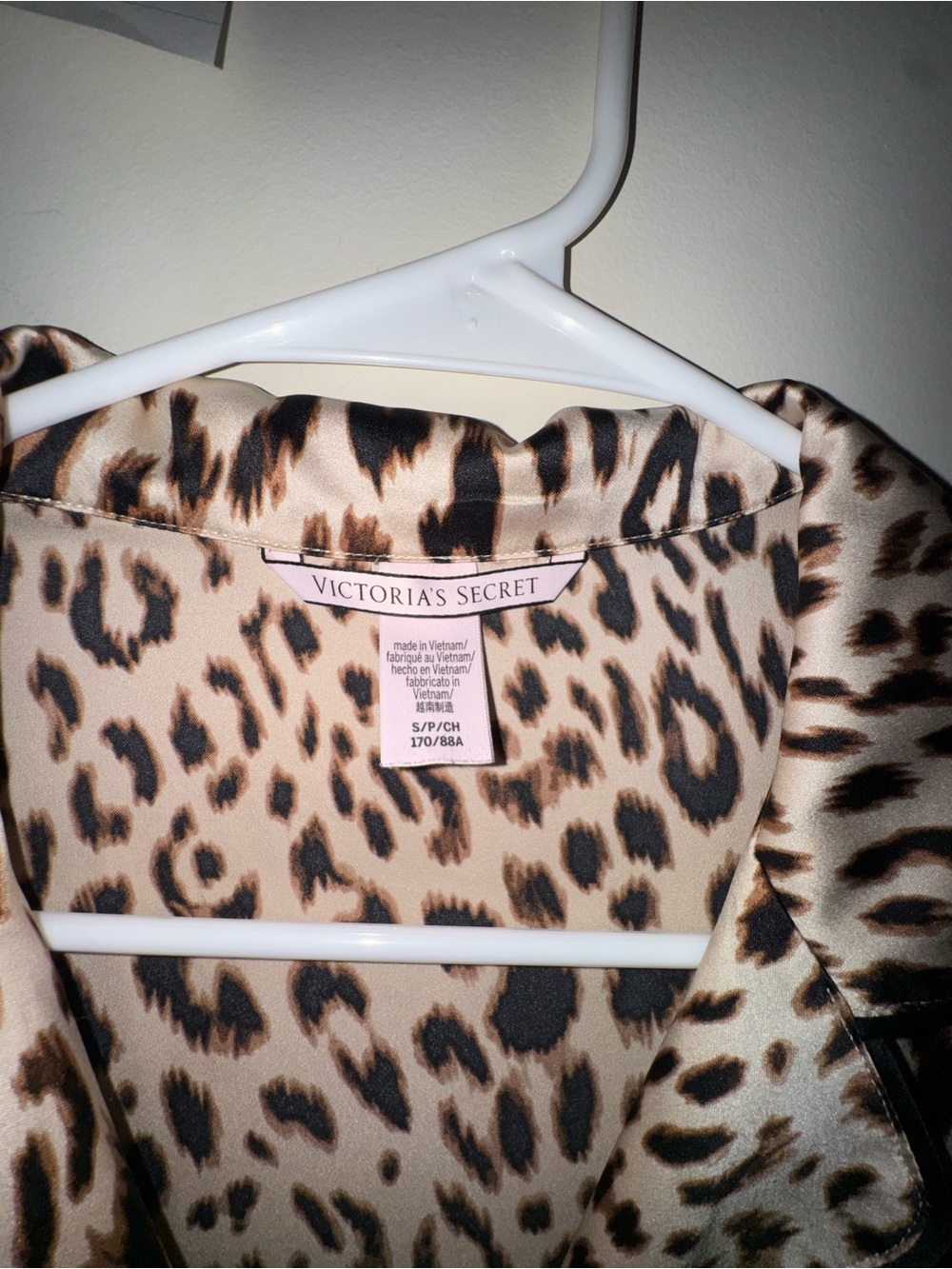 Victoria's Secret Leopard Satin Blouse - Beige, Black, Brown